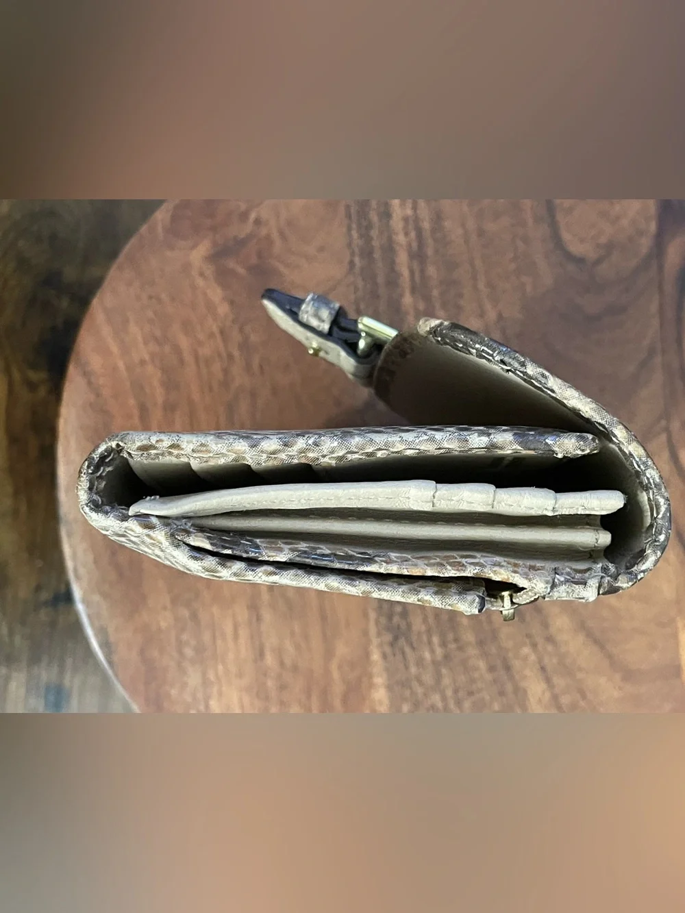 COACH SOHO Python Embossed Leather Tri-Fold Continental Wallet